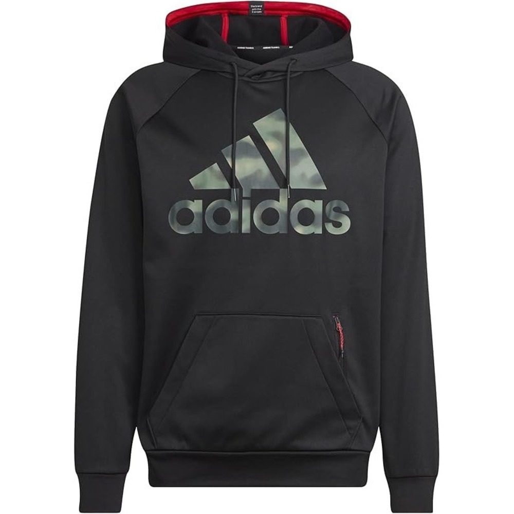 Adidas Hoodie Men Size‎ Large Black Camo Logo Pullover Sweatshirt Outdoors NWT